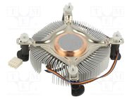 Heatsink: extruded; 12VDC; aluminium,copper; 39.8m3/h; H: 23.5mm Akasa