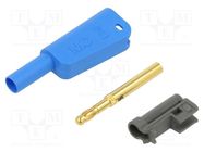 Connector: 4mm banana; 32A; 1kV; blue; gold-plated STÄUBLI