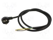 Cable; 3x1.5mm2; CEE 7/7 (E/F) plug angled,wires; PVC; 1.5m; 16A JONEX