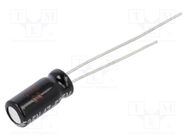 Capacitor: electrolytic; THT; 47uF; 35VDC; Ø5x11mm; Pitch: 2mm; ±20% PANASONIC