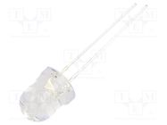 LED; 8mm; white; 36000÷43000mcd; 30°; Front: convex; 2.9÷3.4VDC OPTOSUPPLY