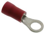 CRIMP TERMINAL, RING, 4MM, RED, PK100