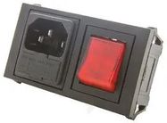 INLET, IEC, SWITCHED, RED