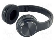 Wireless headphones with microphone; black; USB micro; 10m; 32Ω GEMBIRD