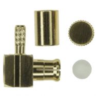 Connector MCX plug crimped 50Ω RG178 angled