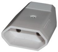 Connector AC mains, straight, flat, socket, on cable, white;2.5A