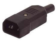 Socket IEC cable mount, 6A 250V 3 pins