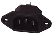 Connector IEC panel mount, 10A 250V