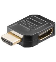 Adapter, HDMI socket - HDMI plug, angled, flat 90°