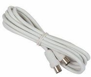 FLYLEAD, COAX PLUG TO PLUG, WHITE, 2M