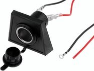 Car cigarette lighter socket, panel mount, with wire, SCI