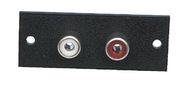 Jack 2xRCA white / red, black body, panel mount