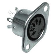 Socket  DIN-5, 5 pins panel mount, soldered