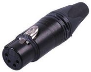 SOCKET, XLR, BLACK, 4POLE