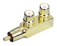 ADAPTOR, 2X PHONO S TO P, GOLD