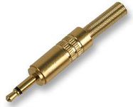 3.5MM JACK PLUG, MONO, GOLD, PK2