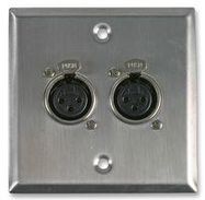 WALL PLATE, 2X XLR SOCKETS