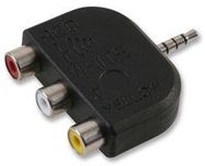 ADAPTOR, 3X PHONO TO 4P 3.5 PLUG