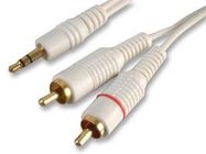 LEAD, 3.5 P TO 2X PHONO, WHITE, 5M