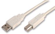 USB LEAD, A TO B, WHITE, 1.8M