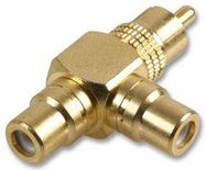 ADAPTOR, 2 TO 1 PHONO, GOLD