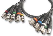 XLR LOOM, 8WAY, PLUG TO SKT, 3M