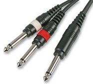 6.35MM JACK TO 2X JACK PLGS, 1.2M