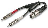 LEAD, XLR SKT TO 2X PHONO PLUGS, 0.25M