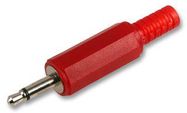 3.5MM JACK PLUG, MONO, RED, PK2