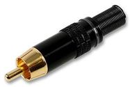 PHONO PLUG, BLACK/GOLD, BLACK