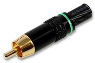 PHONO PLUG, BLACK/GOLD, GREEN