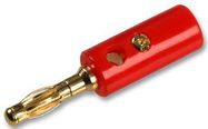 STRAIGHT 4MM BANANA PLUG, RED, CABLE