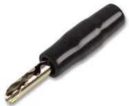 BANANA PLUG AND JACK, GOLD PLATED, BLACK