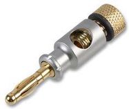 4MM PLUG, CHROME/GOLD, BLACK