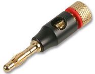 4MM PLUG, BLACK/GOLD, RED