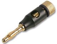 4MM PLUG, BLACK/GOLD, BLACK