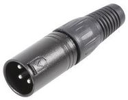 XLR PLUG, 3PIN, BLACK