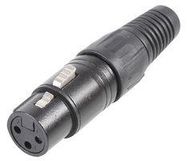 XLR SOCKET, 3PIN, BLACK