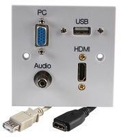 WALLPLATE 1G,HDMI,VGA,AUDIO,USB A