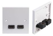 WALLPLATE, 1G, DUAL 90DEG HDMI