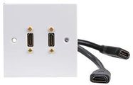 WALLPLATE, 1G, DUAL 90DEG HDMI FLYLEAD