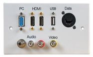 WALLPLATE, 2G, HDMI/VGA/USB A/AV/RJ45