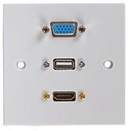 AV WALLPLATE-FEMALE HDMI, SVGA, USB A