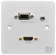 WALL INPUT PLATE, HDMI/VGA, 1-GANG