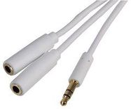 3.5MM STEREO JACK TO 2X SKT 1.5M WH