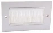 2 GANG WHITE BRUSH FACEPLATE