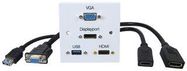 WALLPLATE VGA, DISPLAYPORT, USB A, HDMI