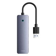 Hub USB-A to USB 3.0 4-Ports + USB-C Power Port 15cm, Gray
