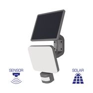 Floodlight with solar panel and motion sensor, 15W, black, IP54, 1500lm, 4000K