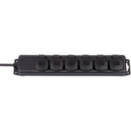 Extension Socket 6-Way 2.00 m Black - Protective Contact TYPE F